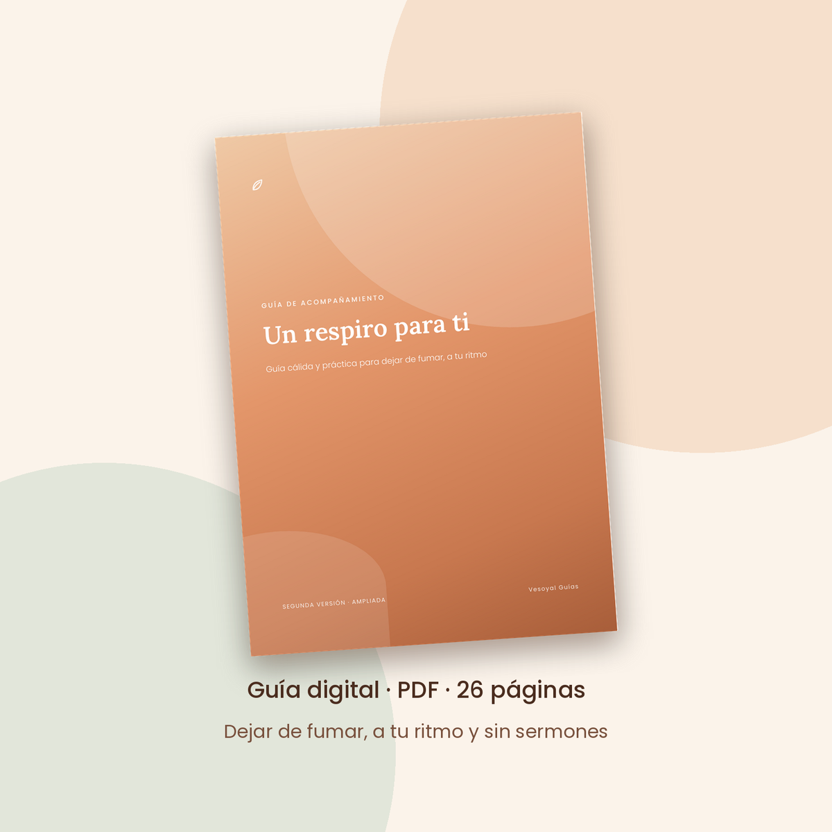 Portada de la guía «Un respiro para ti», guía digital en PDF de 26 páginas
