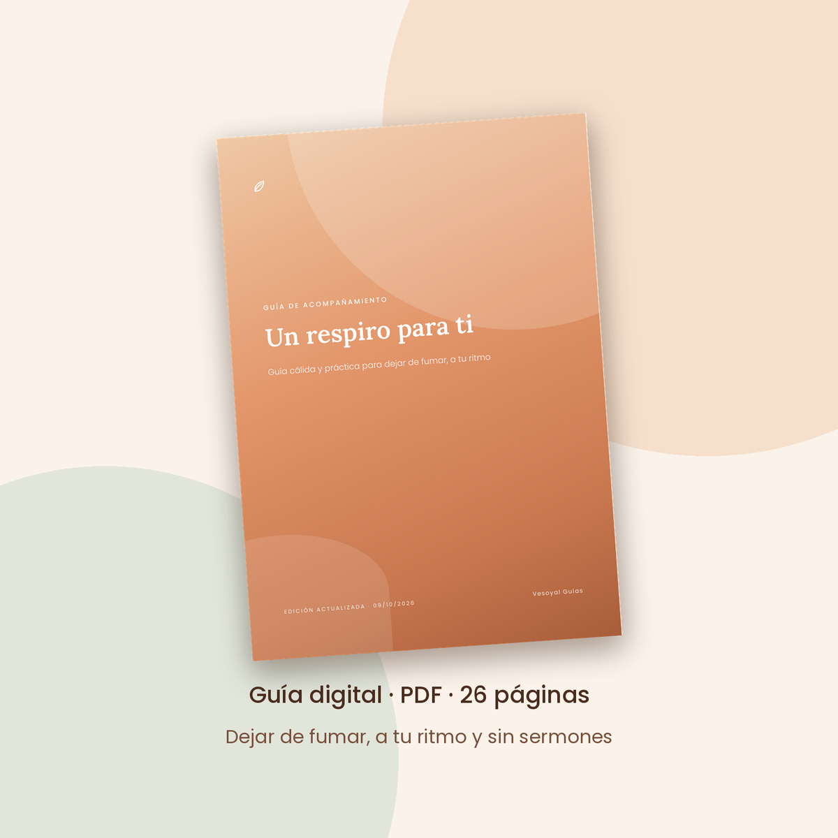 Portada de la guía digital «Un respiro para ti», guía para dejar de fumar